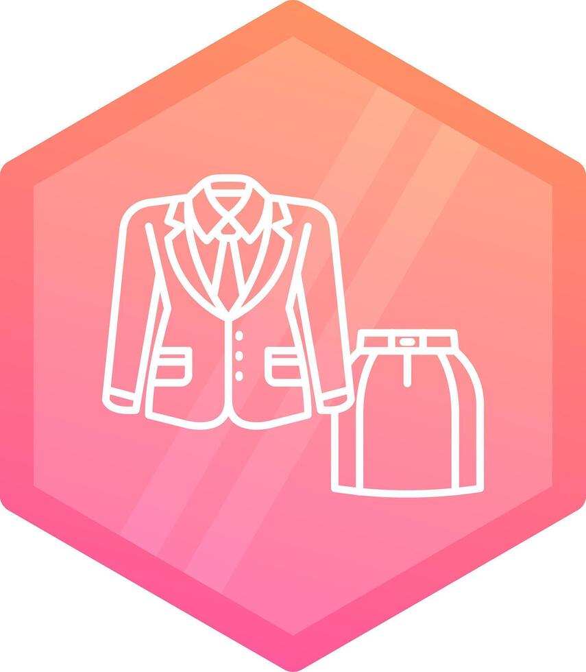 Women suit Gradient polygon Icon vector