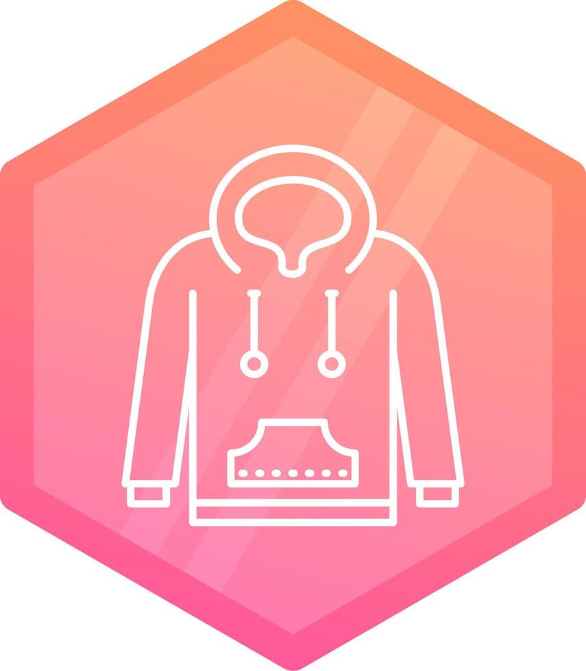 Hoodie Gradient polygon Icon vector