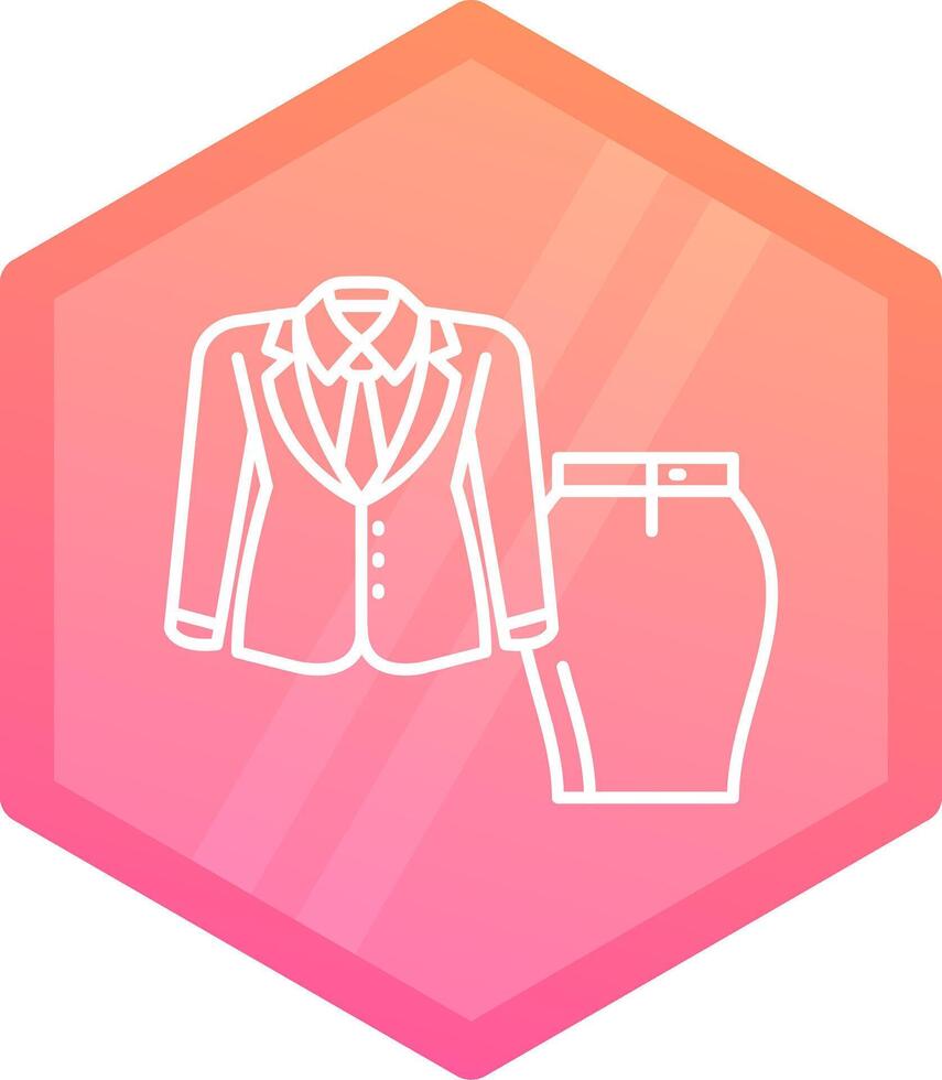 mujer traje degradado polígono icono vector