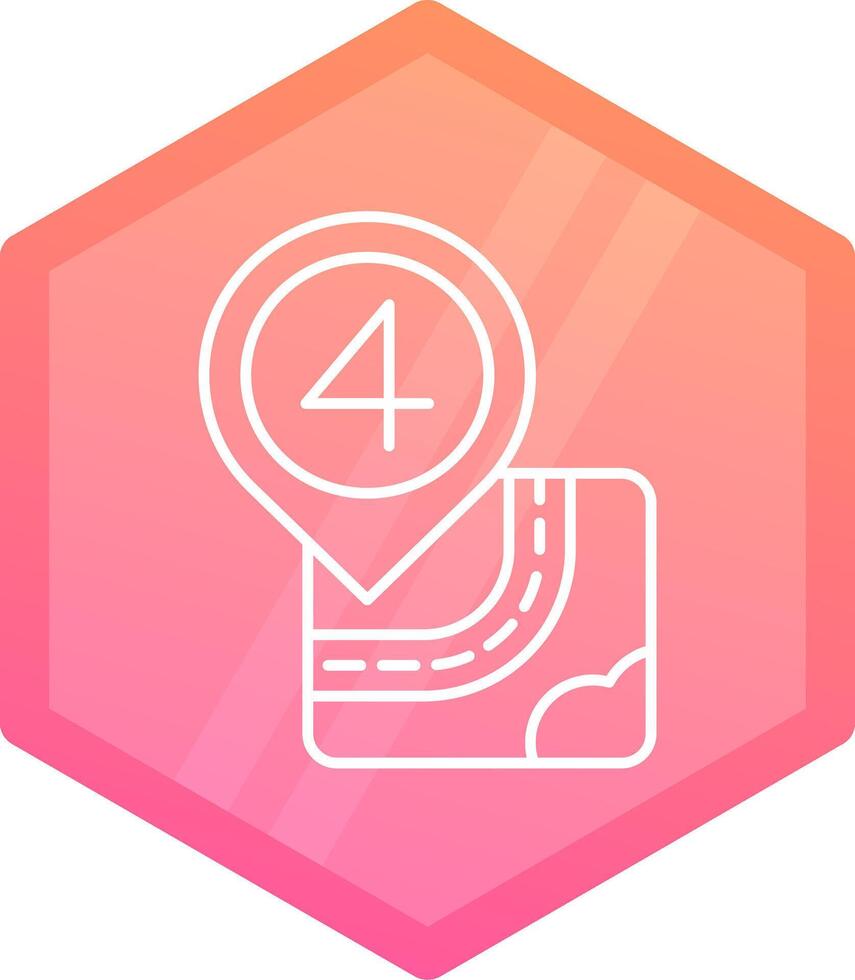 Four Gradient polygon Icon vector