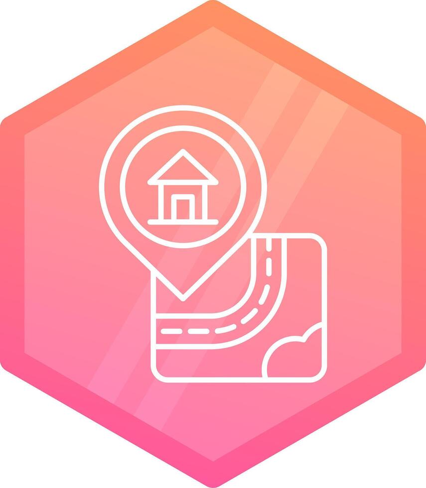 Home Gradient polygon Icon vector