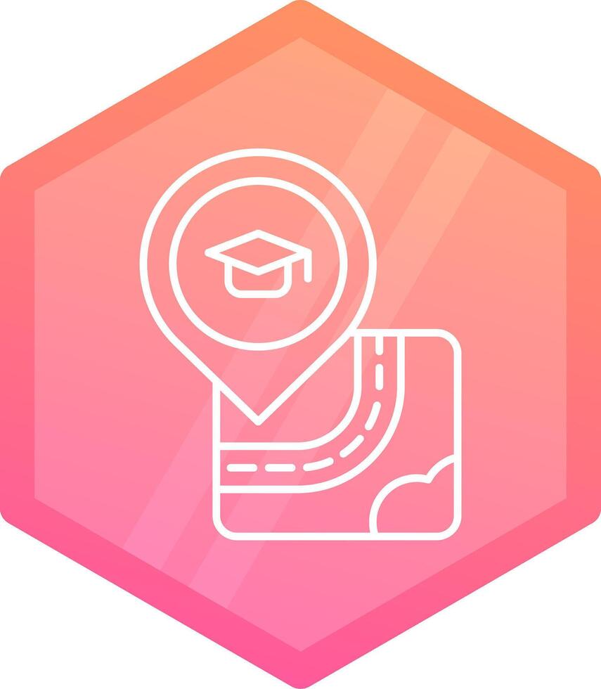 Universidad degradado polígono icono vector