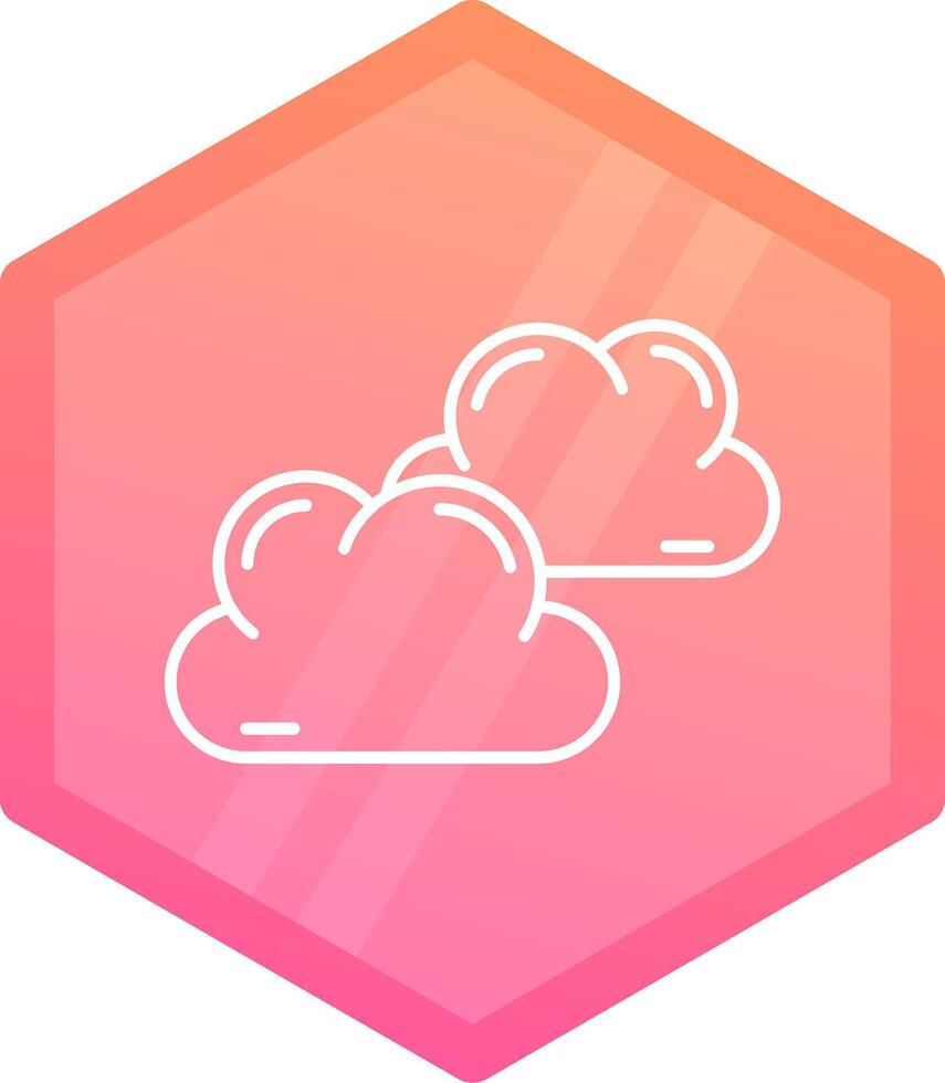 Cloud Gradient polygon Icon vector