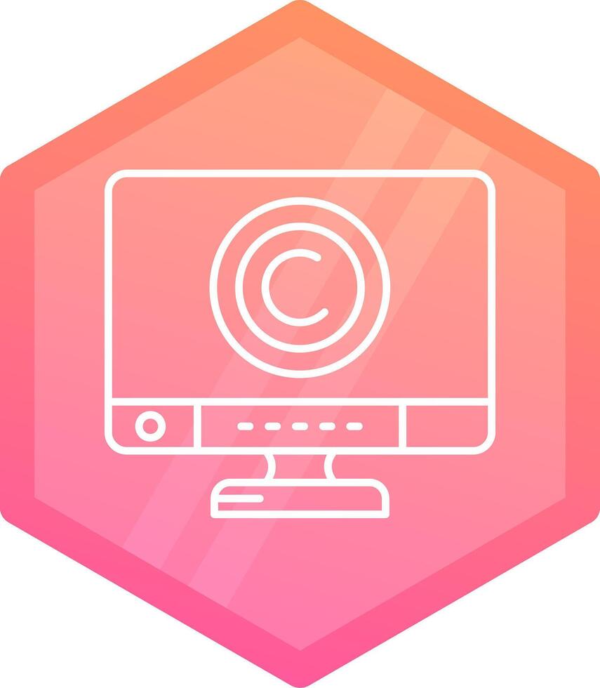 Copyright Gradient polygon Icon vector