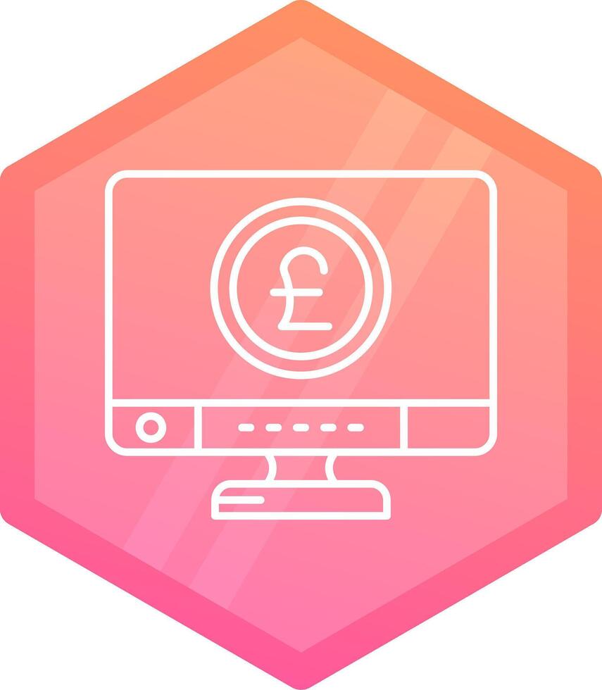 Pound Gradient polygon Icon vector