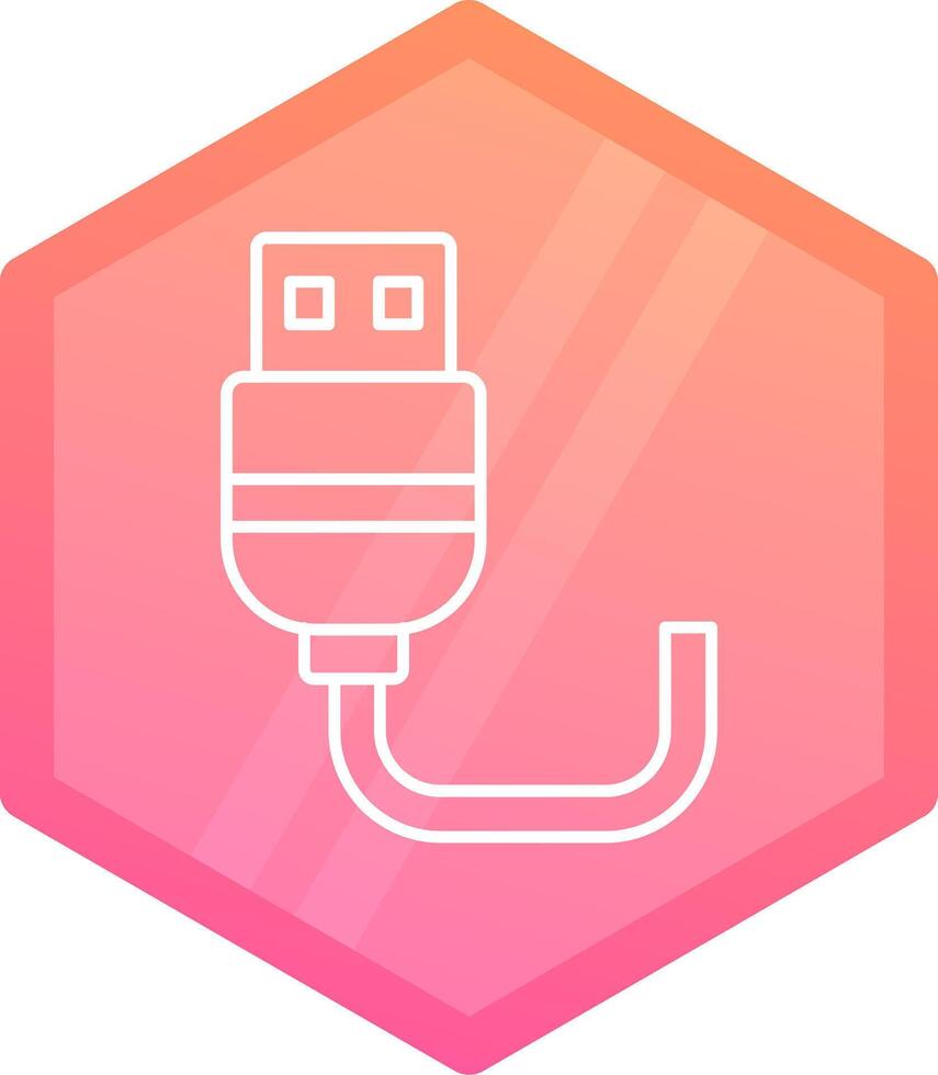 Usb Gradient polygon Icon vector