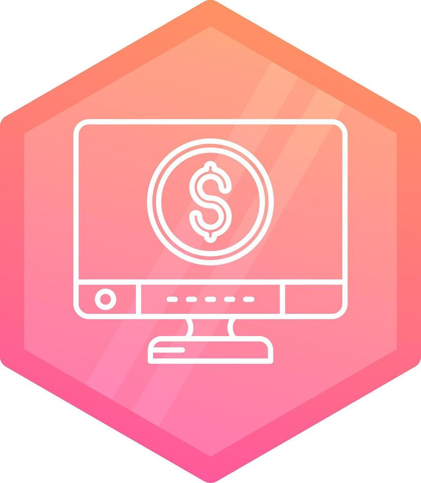 Money Gradient polygon Icon vector