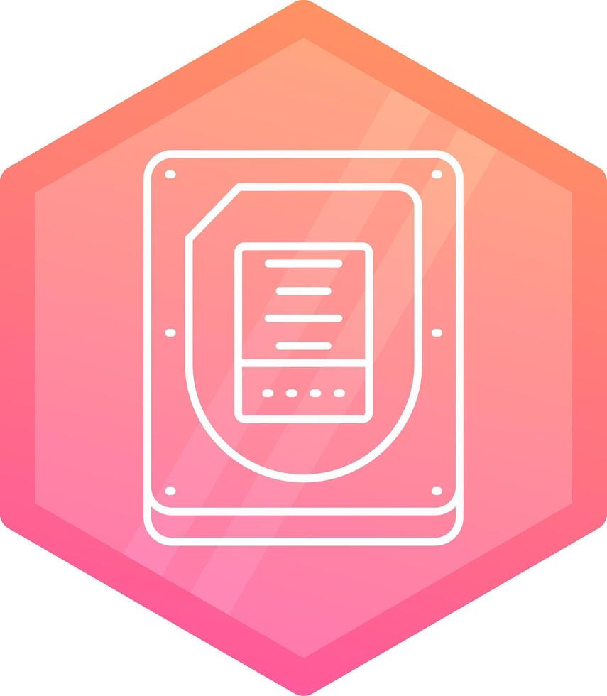 Disk Gradient polygon Icon vector