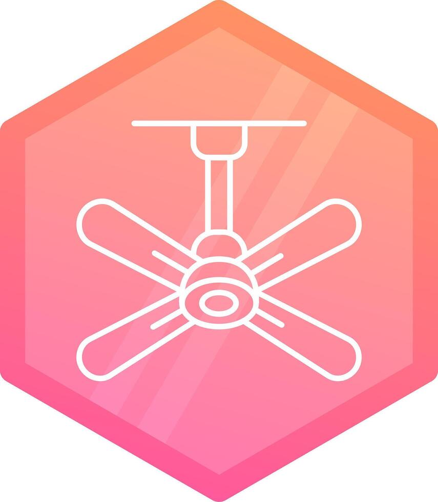 Fan Gradient polygon Icon vector
