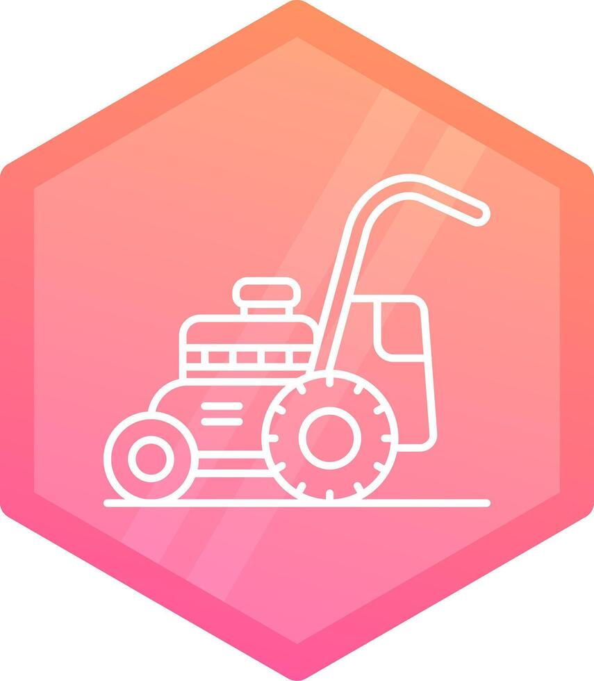 Mower Gradient polygon Icon vector