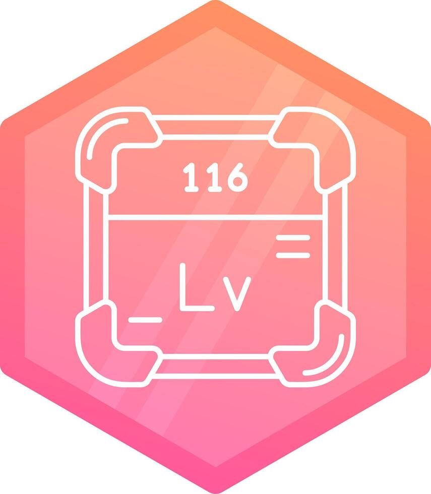 Livermorium Gradient polygon Icon vector