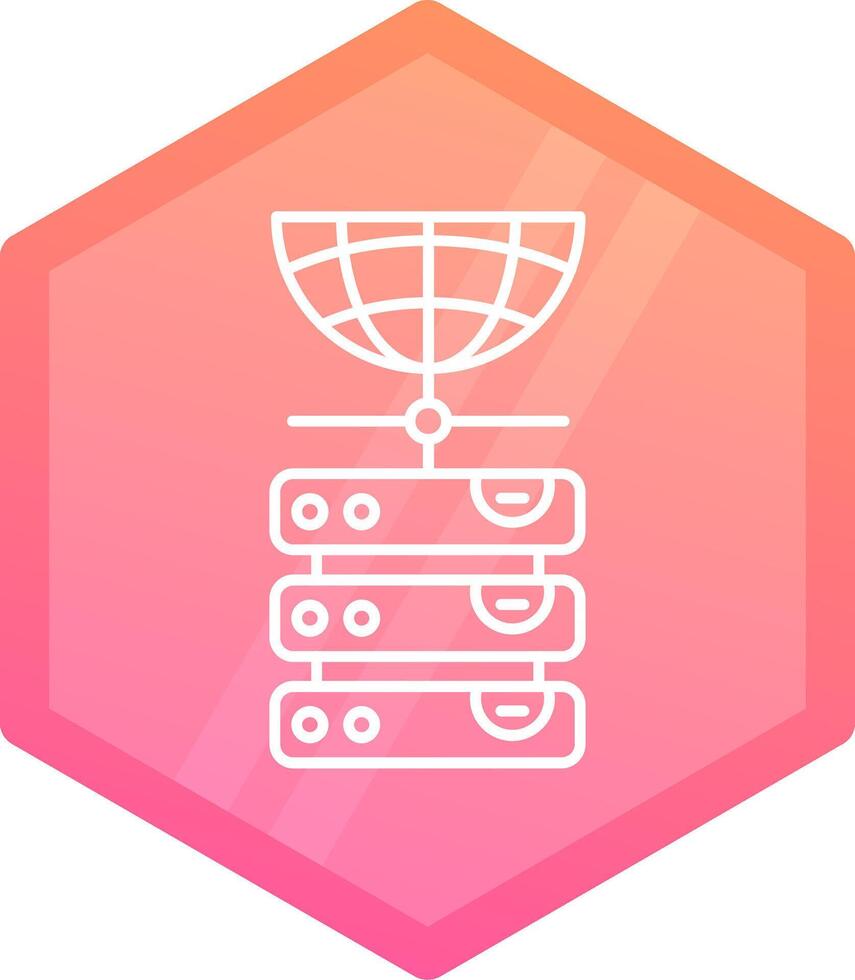 Database Gradient polygon Icon vector