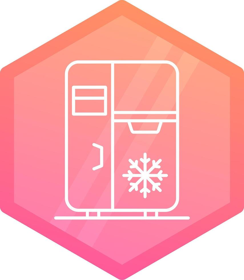 refrigerador degradado polígono icono vector