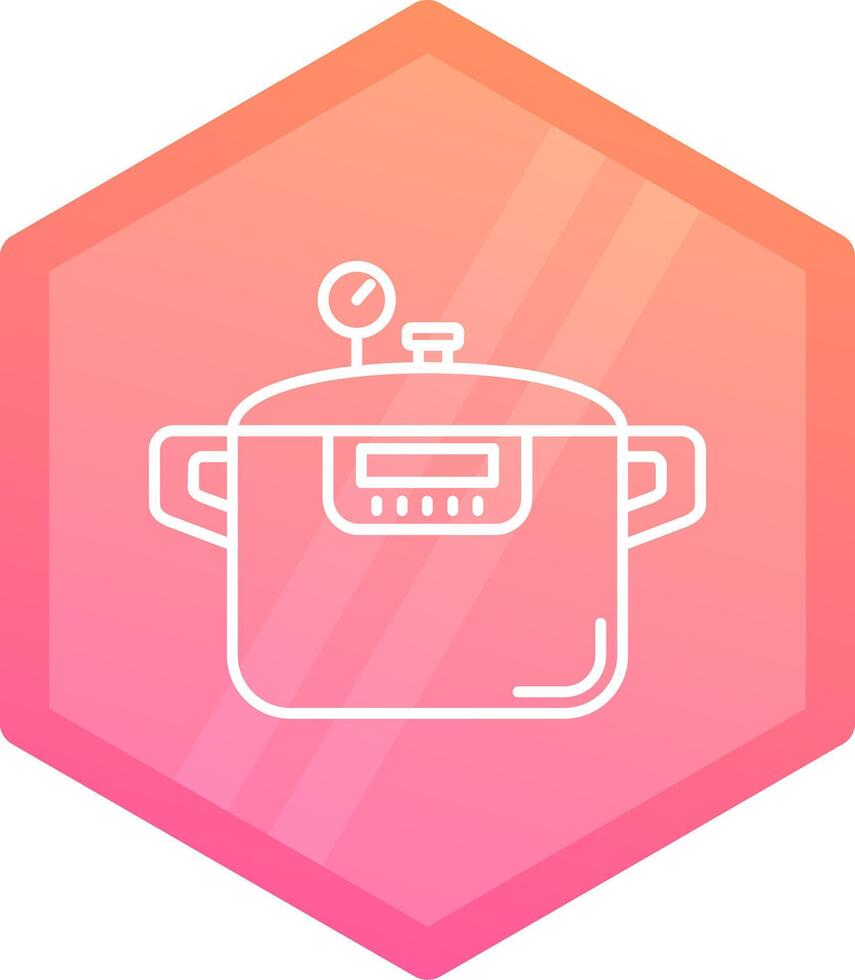 Pressure cooker Gradient polygon Icon vector