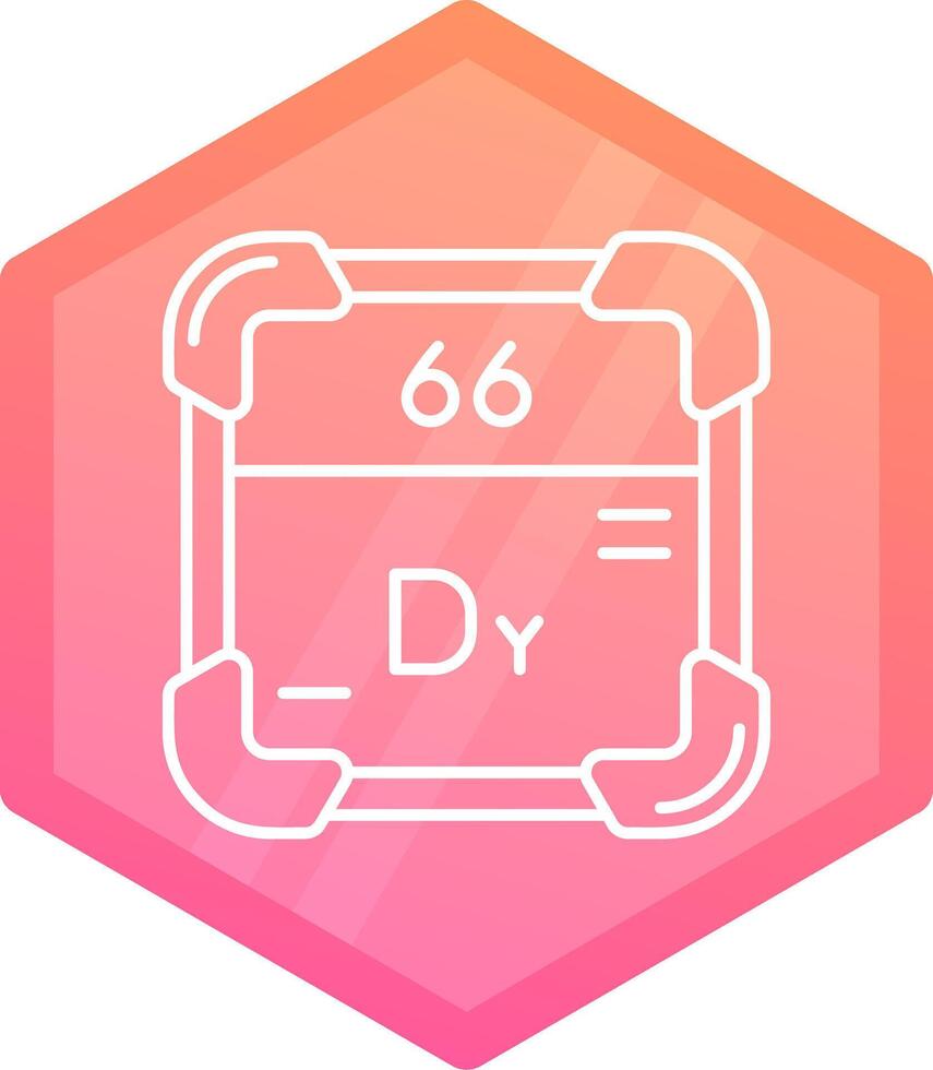 Dysprosium Gradient polygon Icon vector