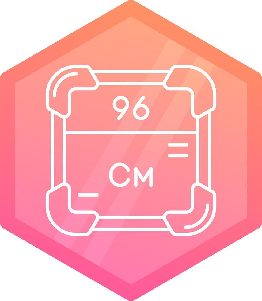 Curium Gradient polygon Icon vector