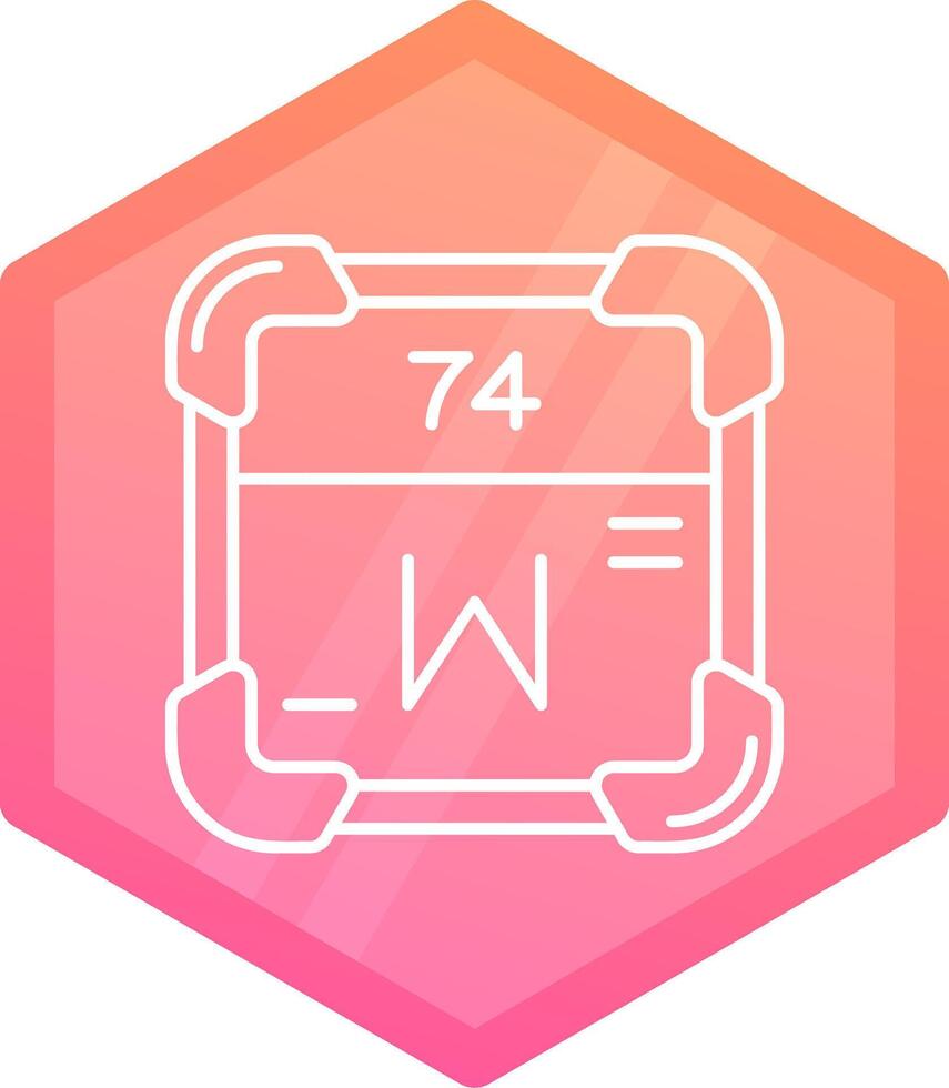 Tungsten Gradient polygon Icon vector