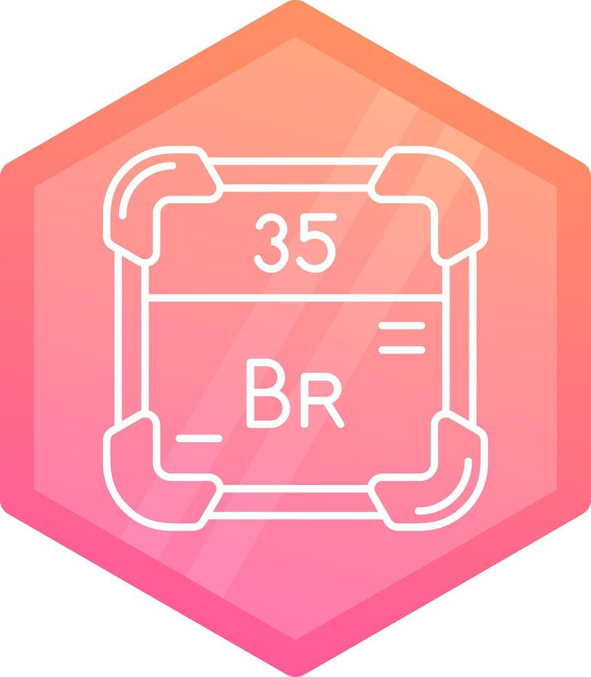 Bromine Gradient polygon Icon vector