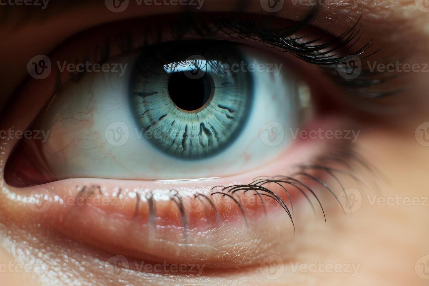 AI generated Meticulous Man holding contact lens closeup. Generate Ai photo