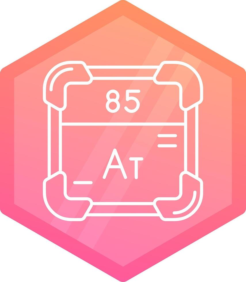 Astatine Gradient polygon Icon vector