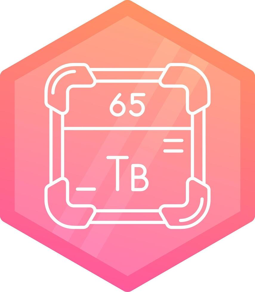 Terbium Gradient polygon Icon vector