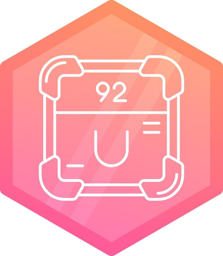 Uranium Gradient polygon Icon vector