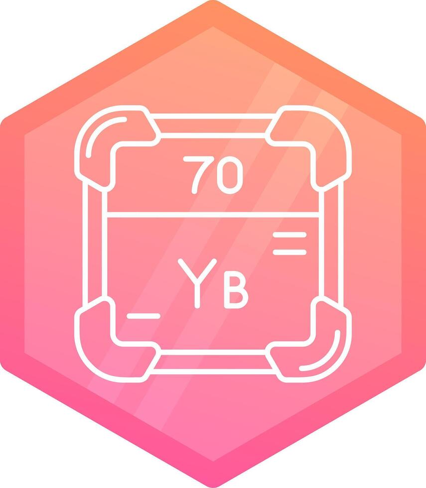 Ytterbium Gradient polygon Icon vector