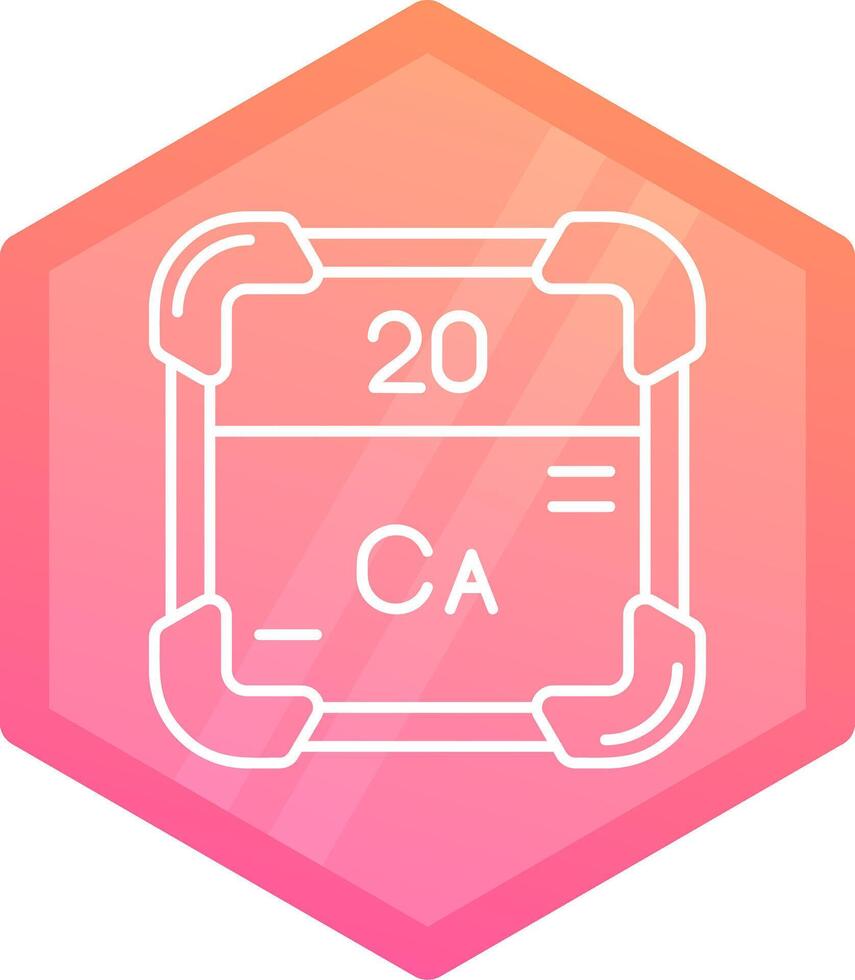Calcium Gradient polygon Icon vector