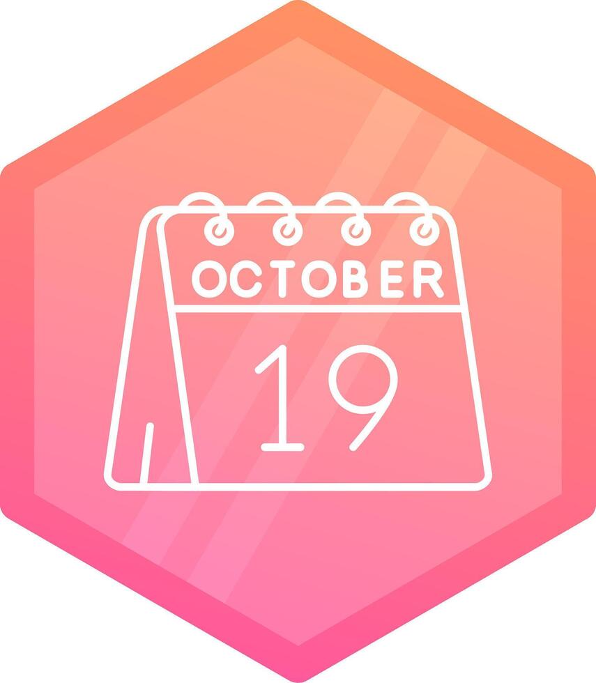 19th of October Gradient polygon Icon vector