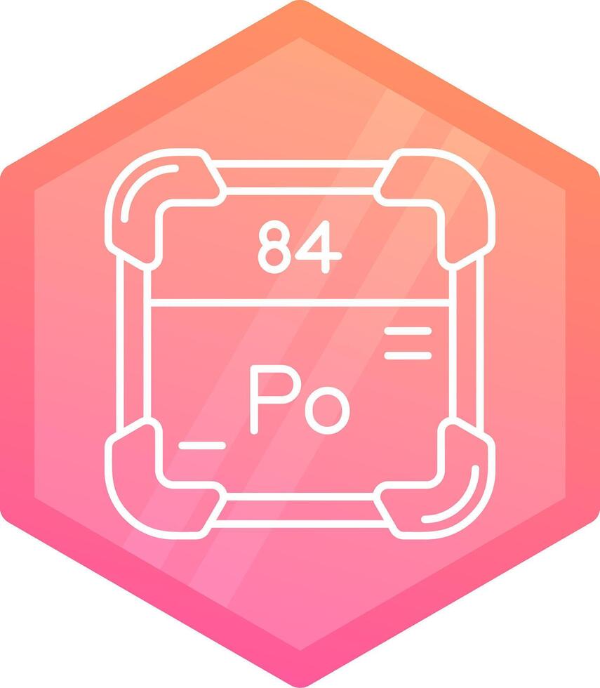 Polonium Gradient polygon Icon vector