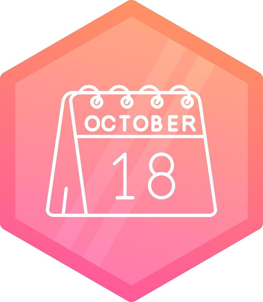 18th of October Gradient polygon Icon vector