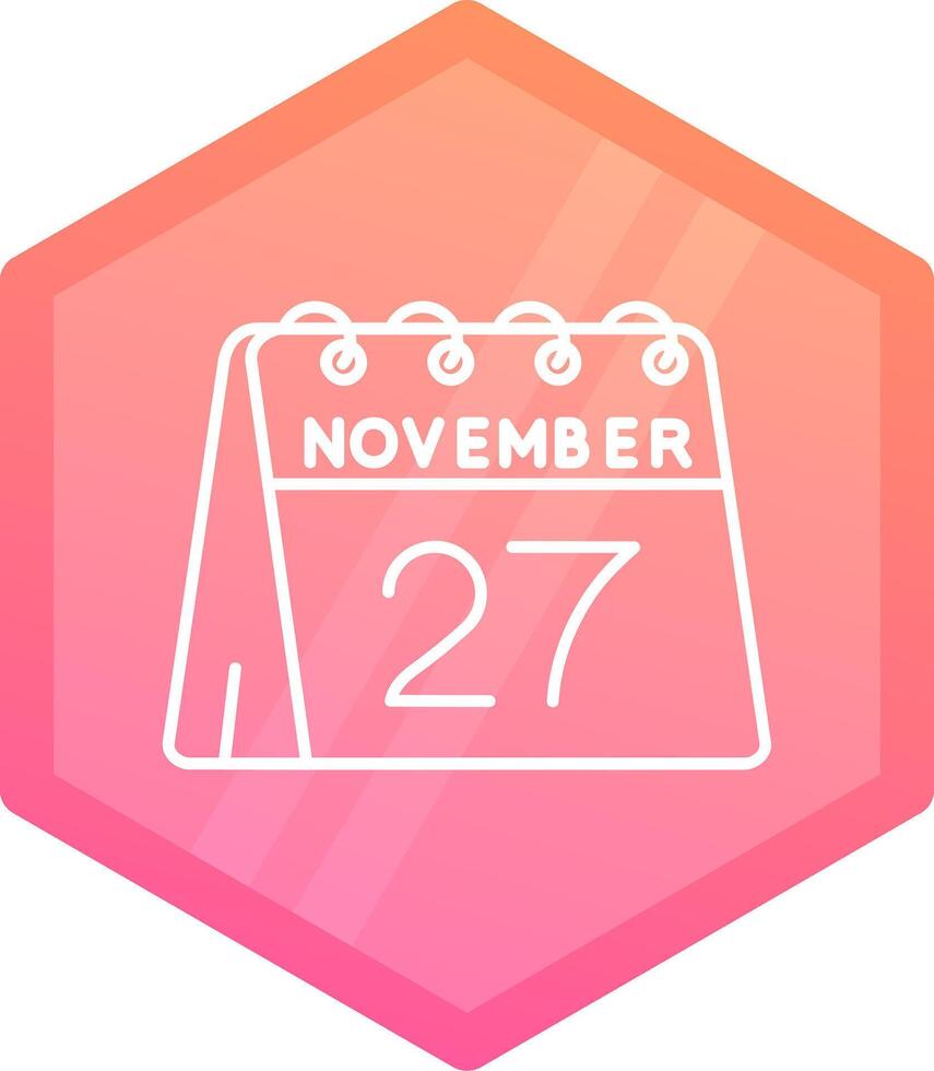 27th of November Gradient polygon Icon vector