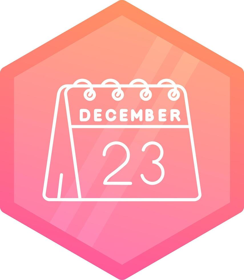 23rd of December Gradient polygon Icon vector