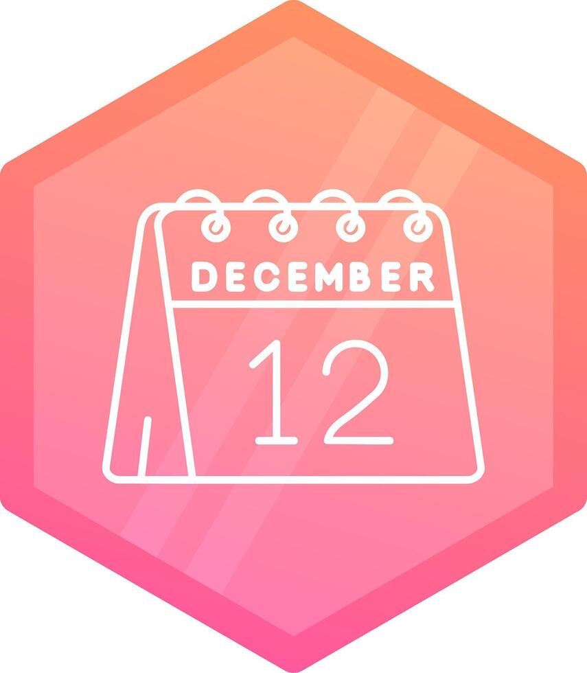 12th of December Gradient polygon Icon vector