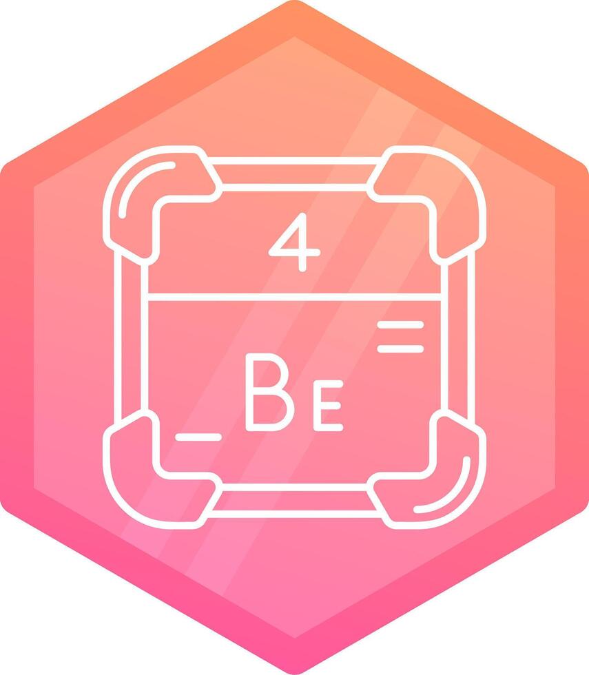 Beryllium Gradient polygon Icon vector