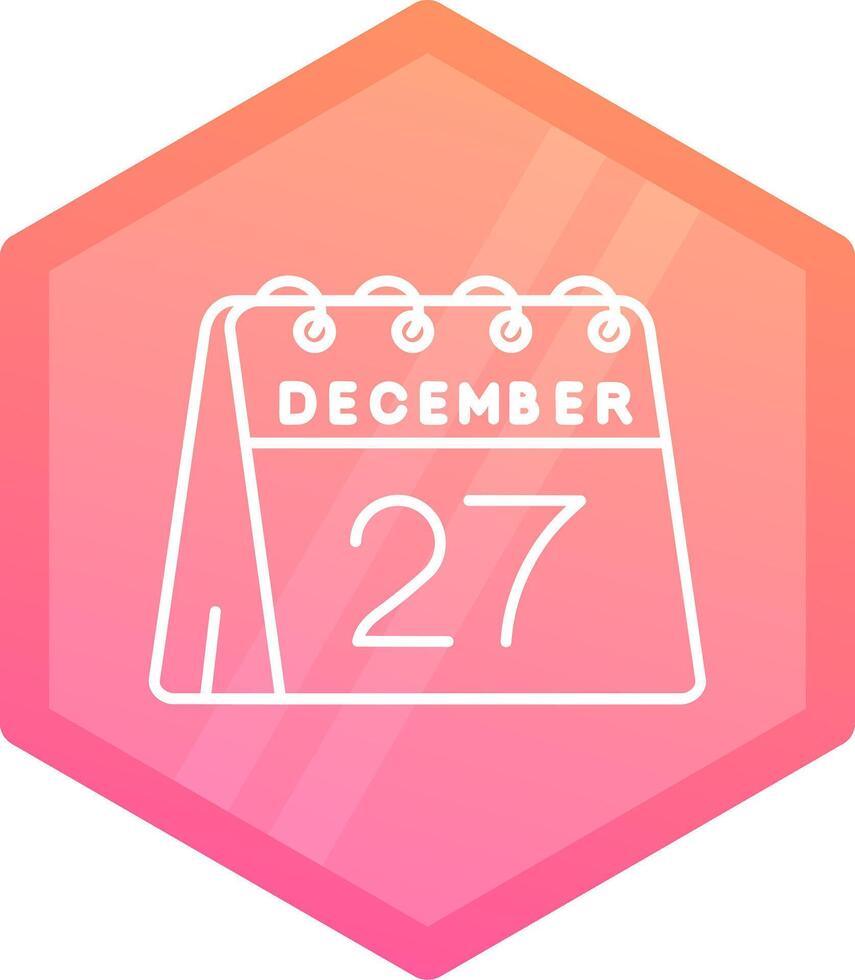 27 de diciembre degradado polígono icono vector