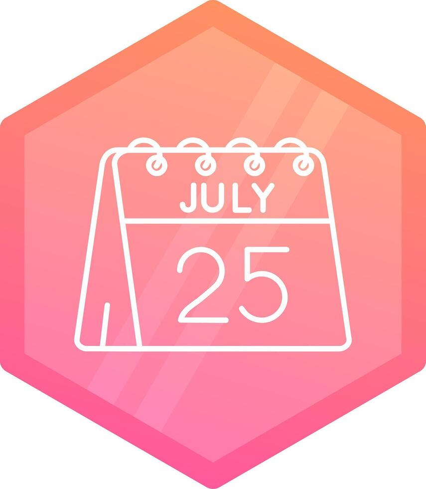 25th of July Gradient polygon Icon vector