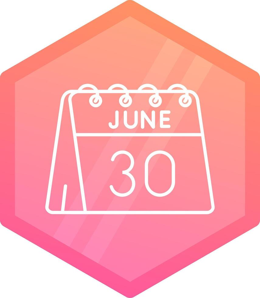 30th of June Gradient polygon Icon vector