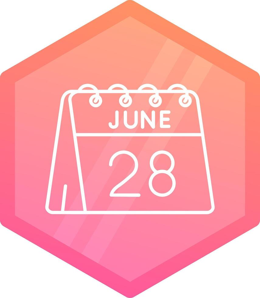 28th of June Gradient polygon Icon vector