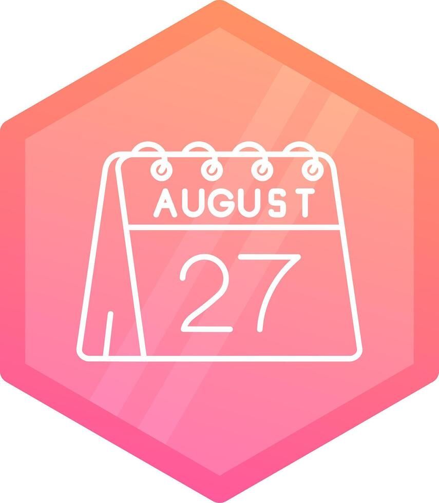 27th of August Gradient polygon Icon vector