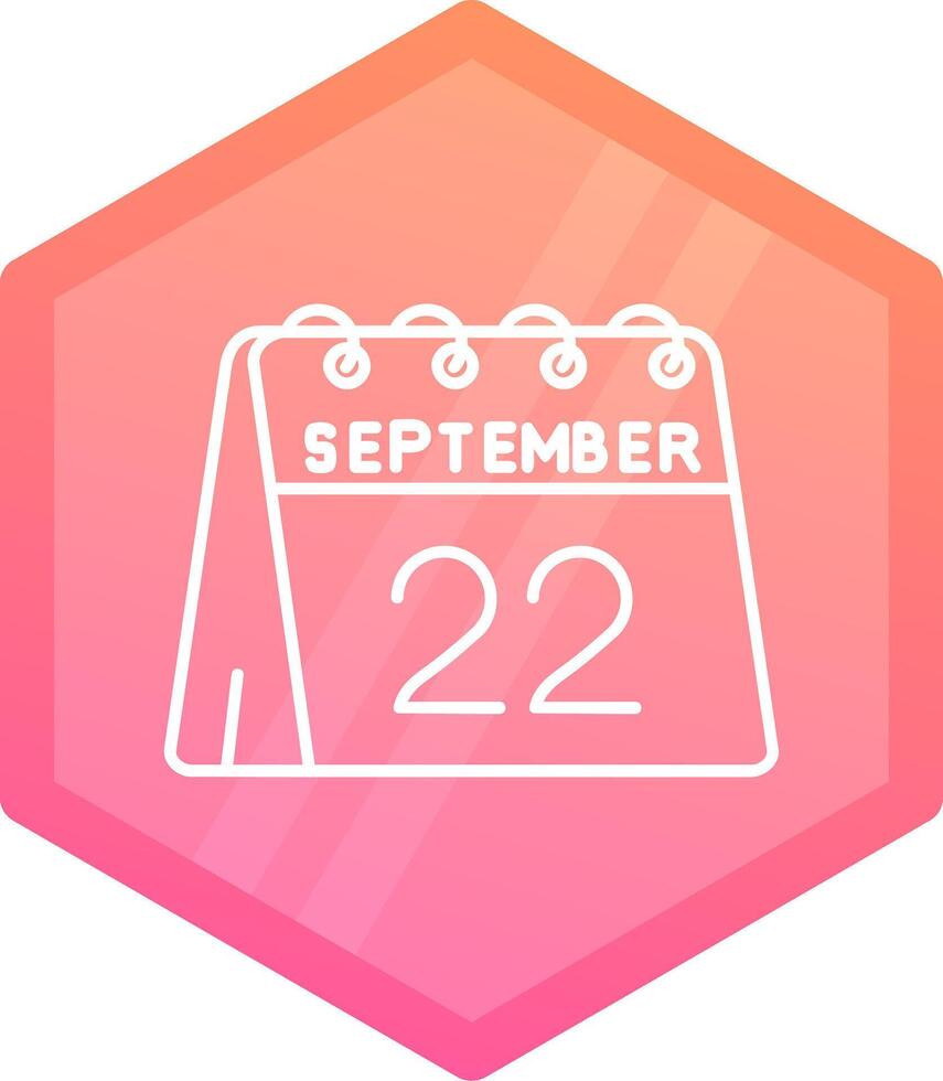 22nd of September Gradient polygon Icon vector