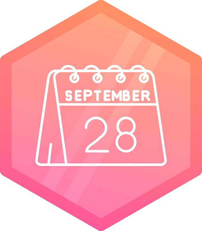 28th of September Gradient polygon Icon vector