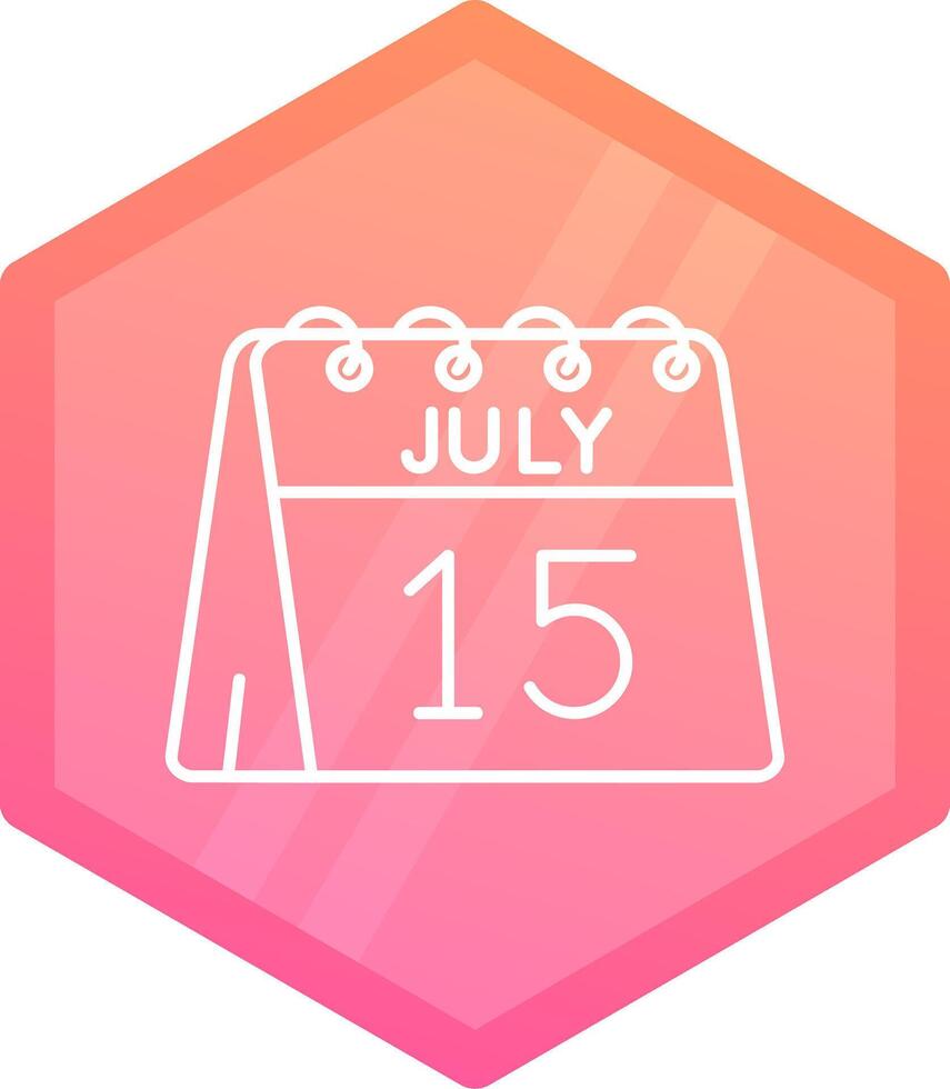 15th of July Gradient polygon Icon vector