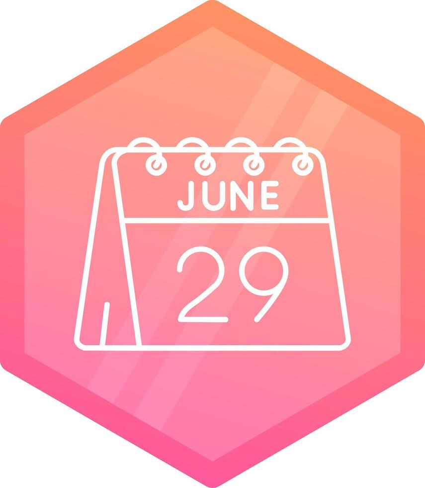 29th of June Gradient polygon Icon vector