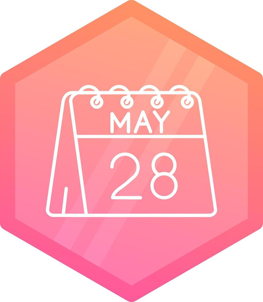 28th of May Gradient polygon Icon vector