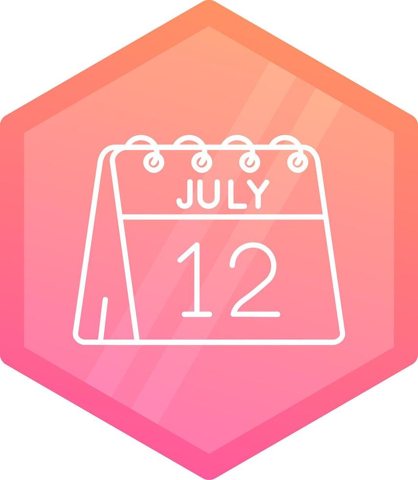 12th of July Gradient polygon Icon vector