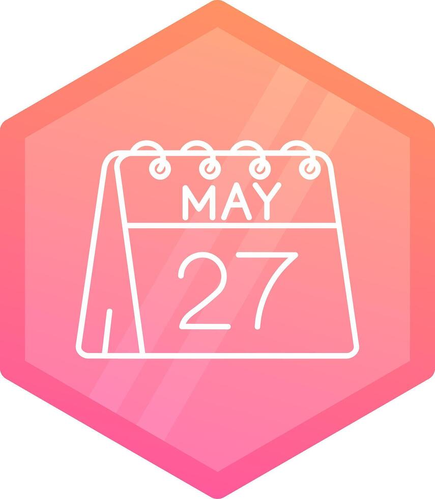 27th of May Gradient polygon Icon vector