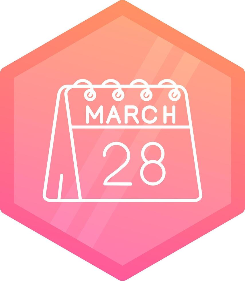 28th of March Gradient polygon Icon vector