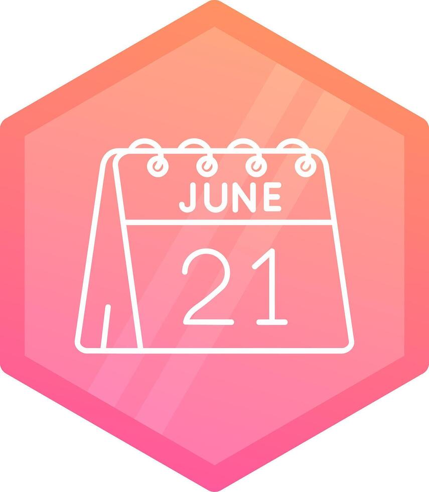 21st of June Gradient polygon Icon vector