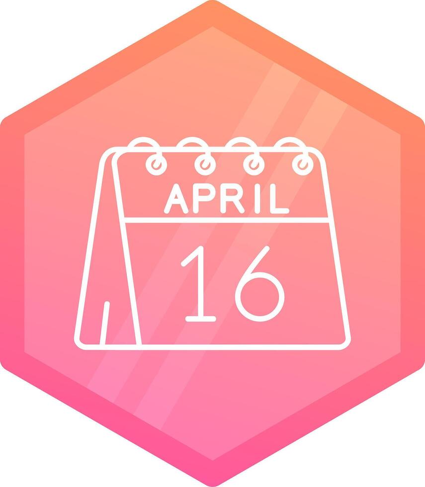 16th of April Gradient polygon Icon vector